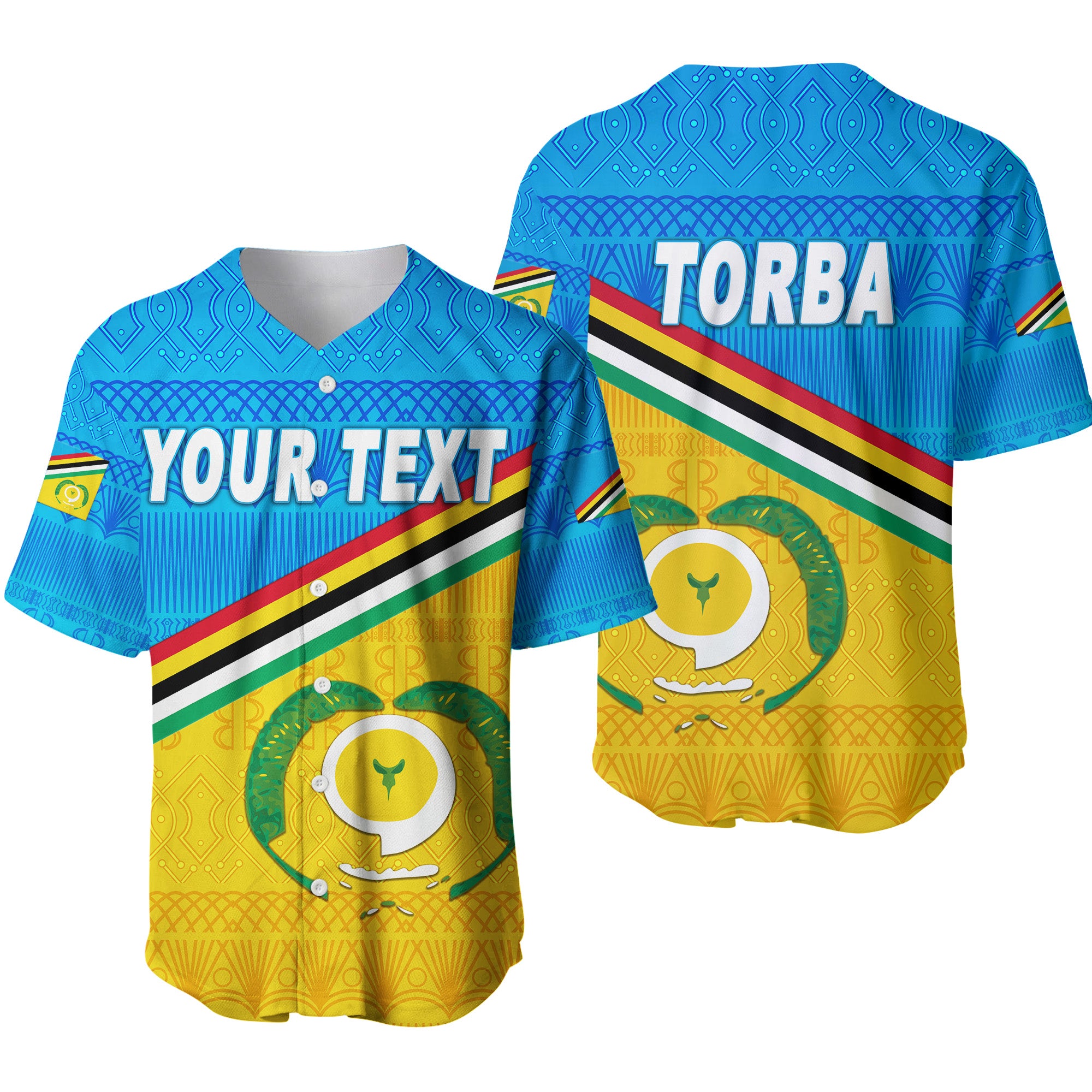 (Custom Personalised) Torba Province Baseball Jersey Vanuatu Pattern Traditional Style LT8 - Polynesian Pride