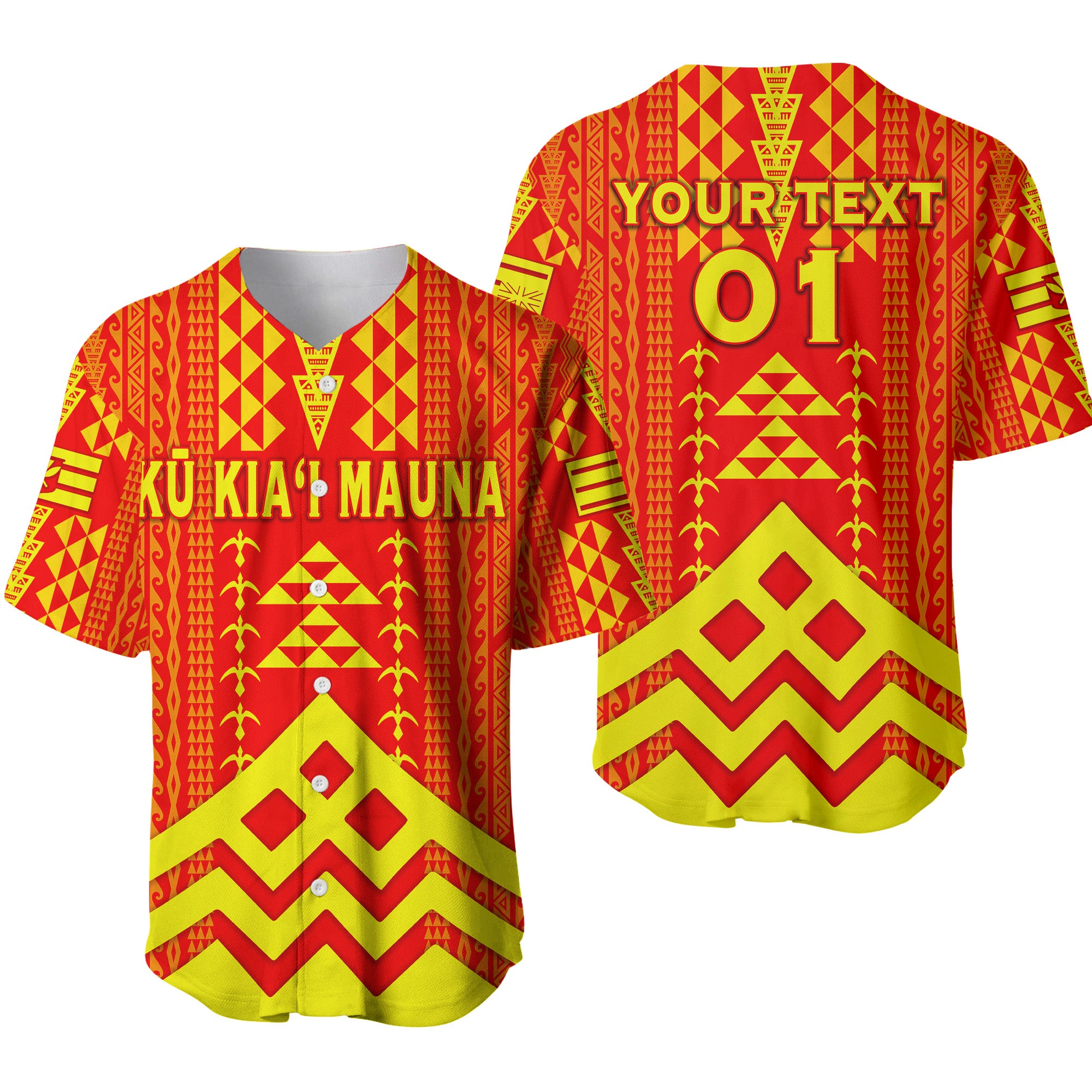 (Custom Personalised) Hawaii Ku Kiai Mauna Baseball Jersey We Are Mauna Kea Unique Vibes LT8 Red - Polynesian Pride