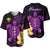 Hawaii Turtle Baseball Jersey Hawaiian Flowers Version Purple Elegant LT13 Purple - Polynesian Pride