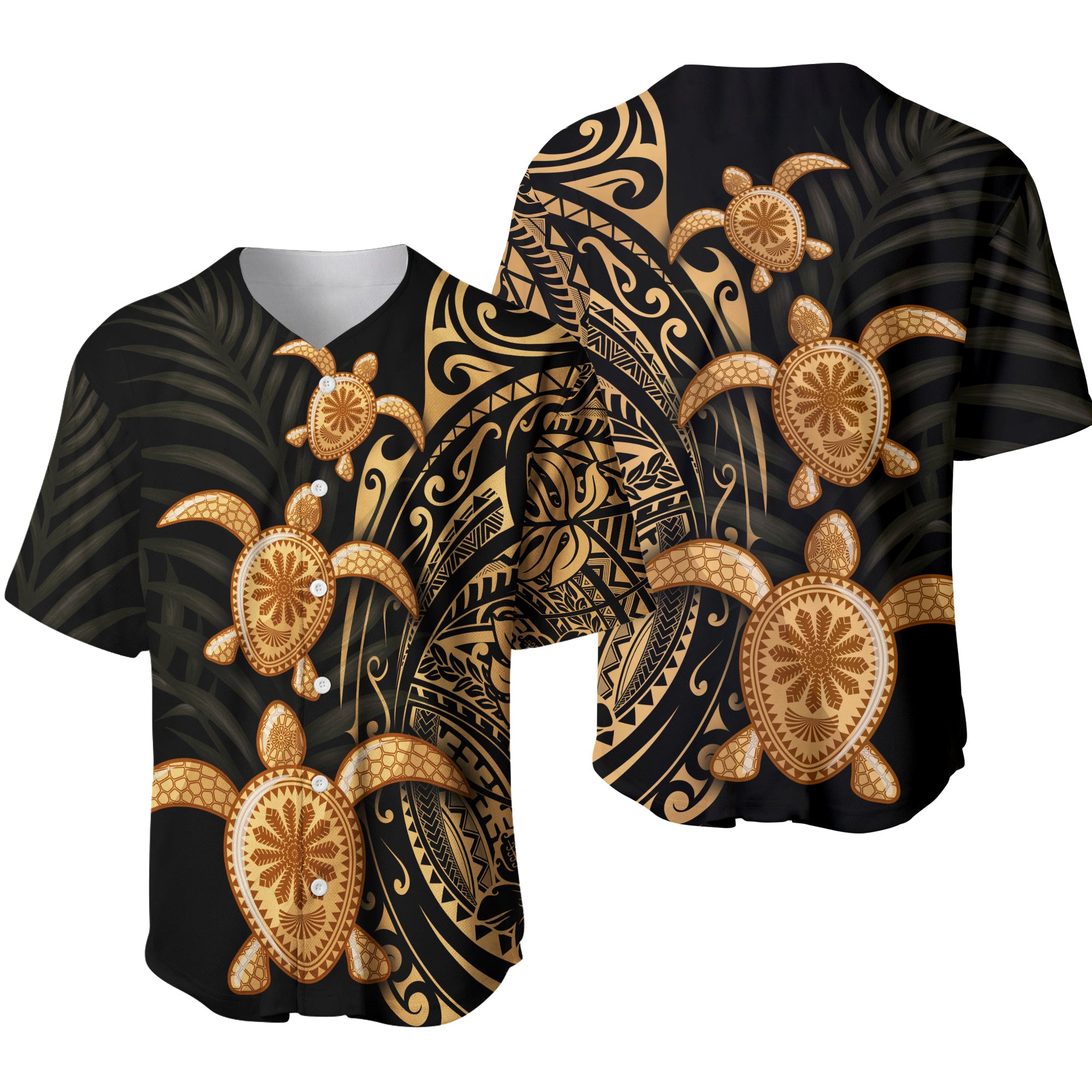 Polynesian Turtle Baseball Jersey Honu Family Gold LT4 - Polynesian Pride