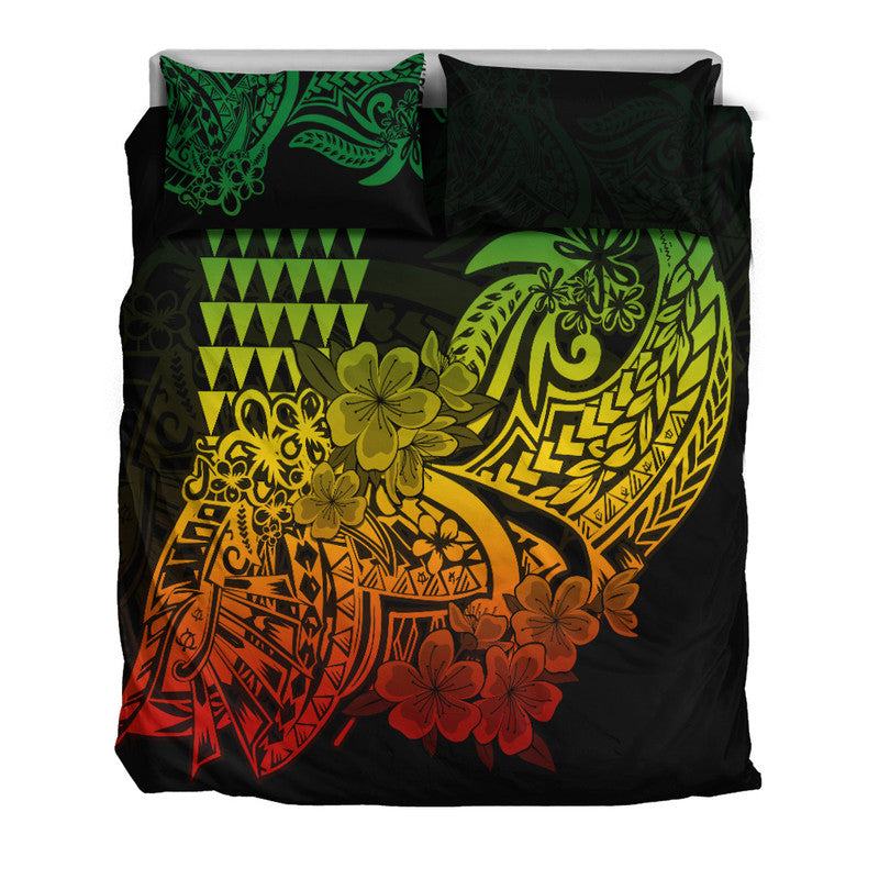 Hawaii Kakau Bedding Set Polynesian Floral Tribal Reggae Version LT9 - Polynesian Pride