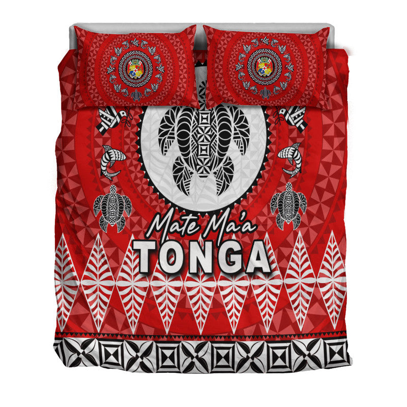 Mate Ma'a Tonga Ngatu Fonu Rugby Bedding Set LT6 - Polynesian Pride