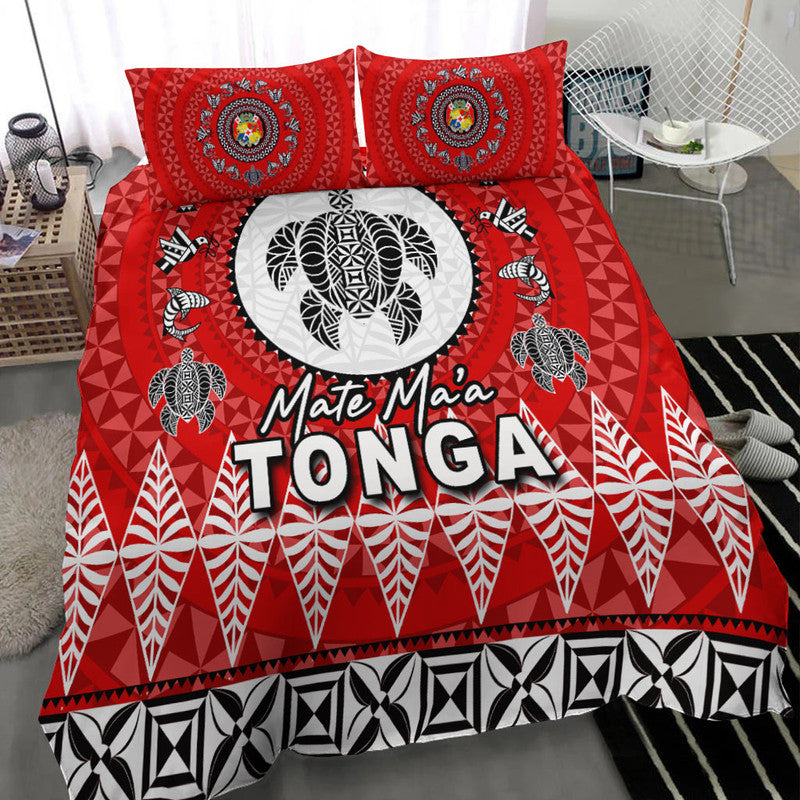 Mate Ma'a Tonga Ngatu Fonu Rugby Bedding Set LT6 - Polynesian Pride