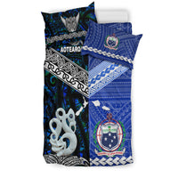 New Zealand And Samoa Bedding Set Together - Blue LT8 - Polynesian Pride