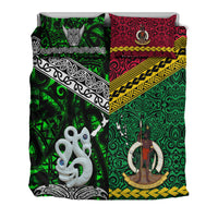 New Zealand And Vanuatu Bedding Set Together - Green LT8 - Polynesian Pride