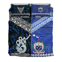 New Zealand And Samoa Bedding Set Together - Blue LT8 - Polynesian Pride