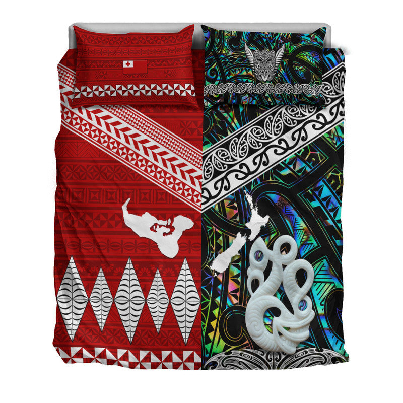 New Zealand And Tonga Bedding Set Together - Paua Shell LT8 - Polynesian Pride