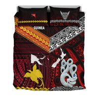 New Zealand And Papua New Guinea Bedding Set Together - Red LT8 - Polynesian Pride