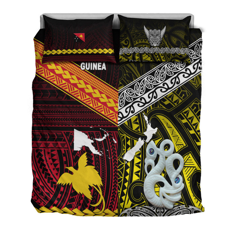 New Zealand And Papua New Guinea Bedding Set Together - Yellow LT8 - Polynesian Pride
