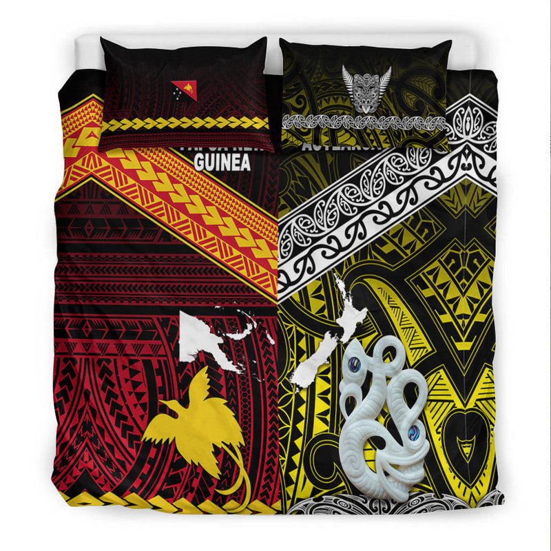 New Zealand And Papua New Guinea Bedding Set Together - Yellow LT8 - Polynesian Pride