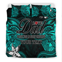 (Custom Personalised) Polynesian Fathers Day Bedding Set I Love You In Every Universe - Turquoise LT8 - Polynesian Pride