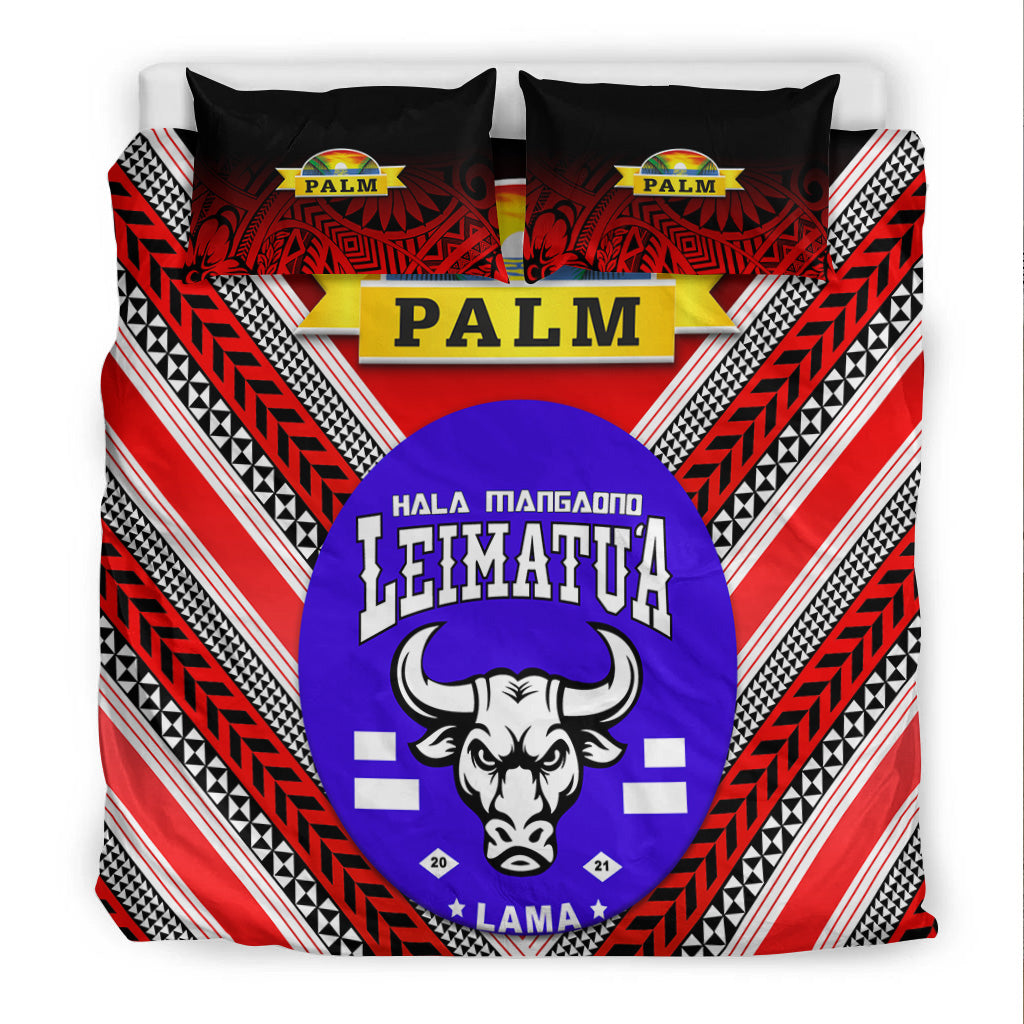Mate Ma'a Tonga Bedding Set Leimatu'a Bulls Creative Style - Red NO.1 LT8 - Polynesian Pride