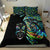 New Zealand Haka Rugby Maori Bedding Set Silver Fern Vibes - Paua Shell LT8 - Polynesian Pride