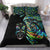 New Zealand Haka Rugby Maori Bedding Set Silver Fern Vibes - Paua Shell LT8 Green - Polynesian Pride