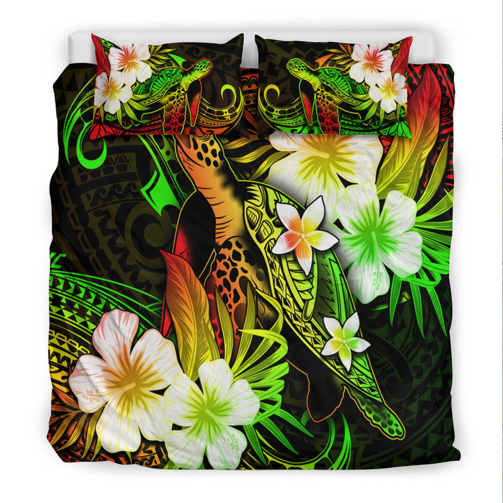 Polynesian Turtle Bedding Set With Hibiscus Color No.1 LT6 - Polynesian Pride