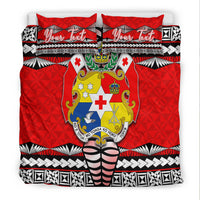 (Custom Personalised) Tonga Ngatu Bedding Set Red Style LT6 - Polynesian Pride