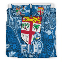 Fiji Bedding Set Tapa Patterns Blue Style LT6 - Polynesian Pride