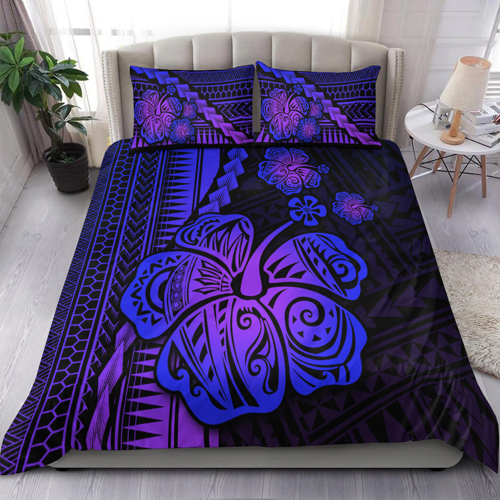 Polynesian Hibiscus Bedding Set Hawaiian Style No.3 LT6 Bedding Set Black - Polynesian Pride