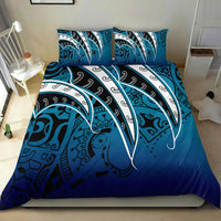 Polynesian Bedding Set - Tropical Leaf Blue Gradient Style - Polynesian Pride