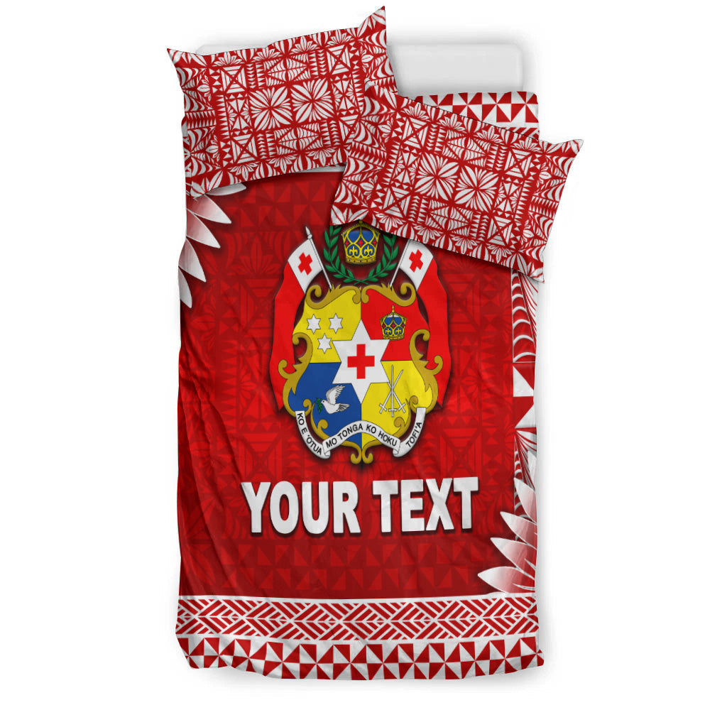 (Custom Personalised) Tonga Coat Of Arms Bedding Set Simplified Version - Red LT8 - Polynesian Pride