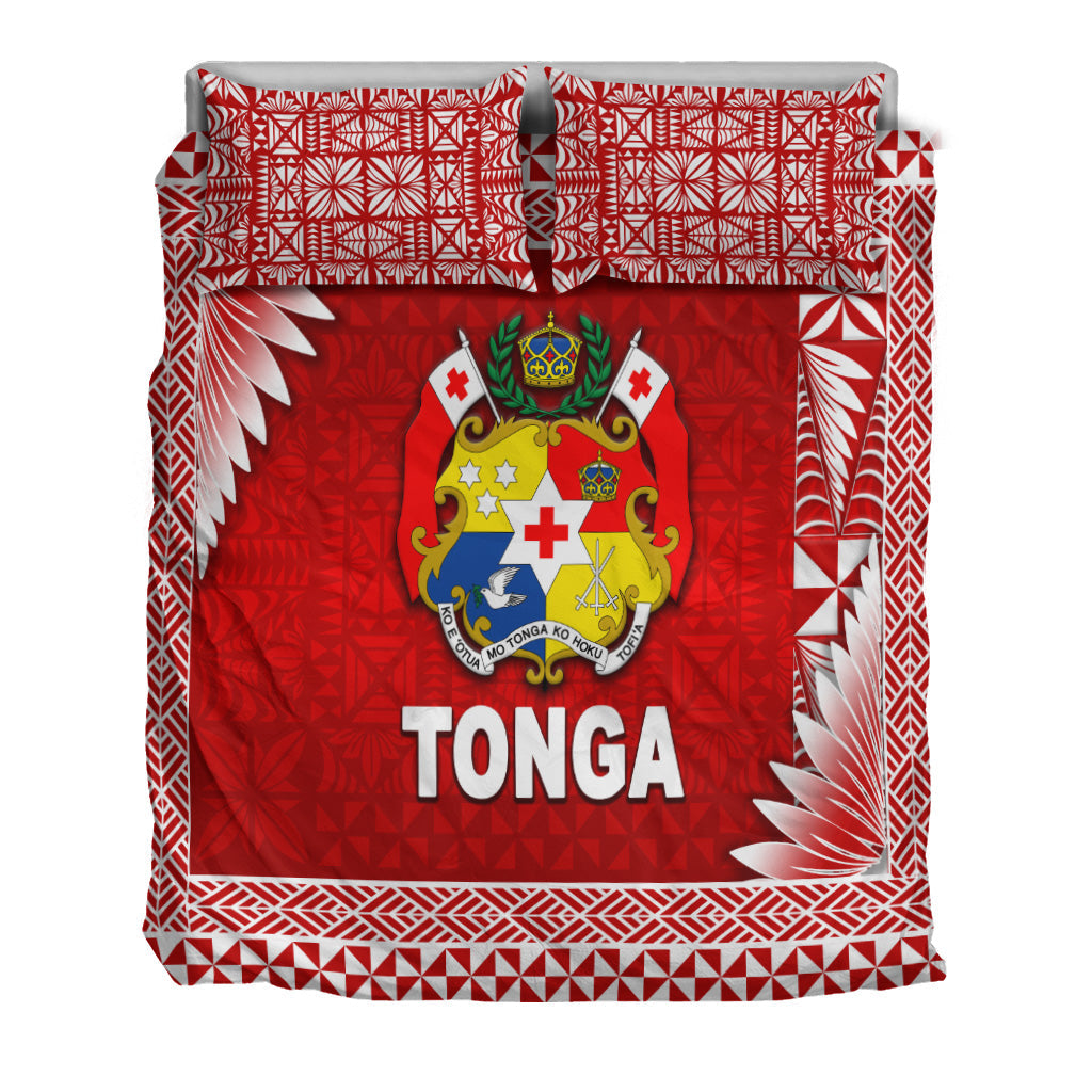 Tonga Coat Of Arms Bedding Set Simplified Version - Red LT8 - Polynesian Pride