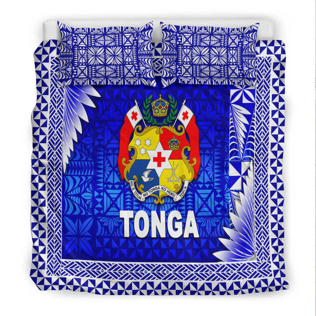 Tonga Coat Of Arms Bedding Set Simplified Version - Blue LT8 - Polynesian Pride