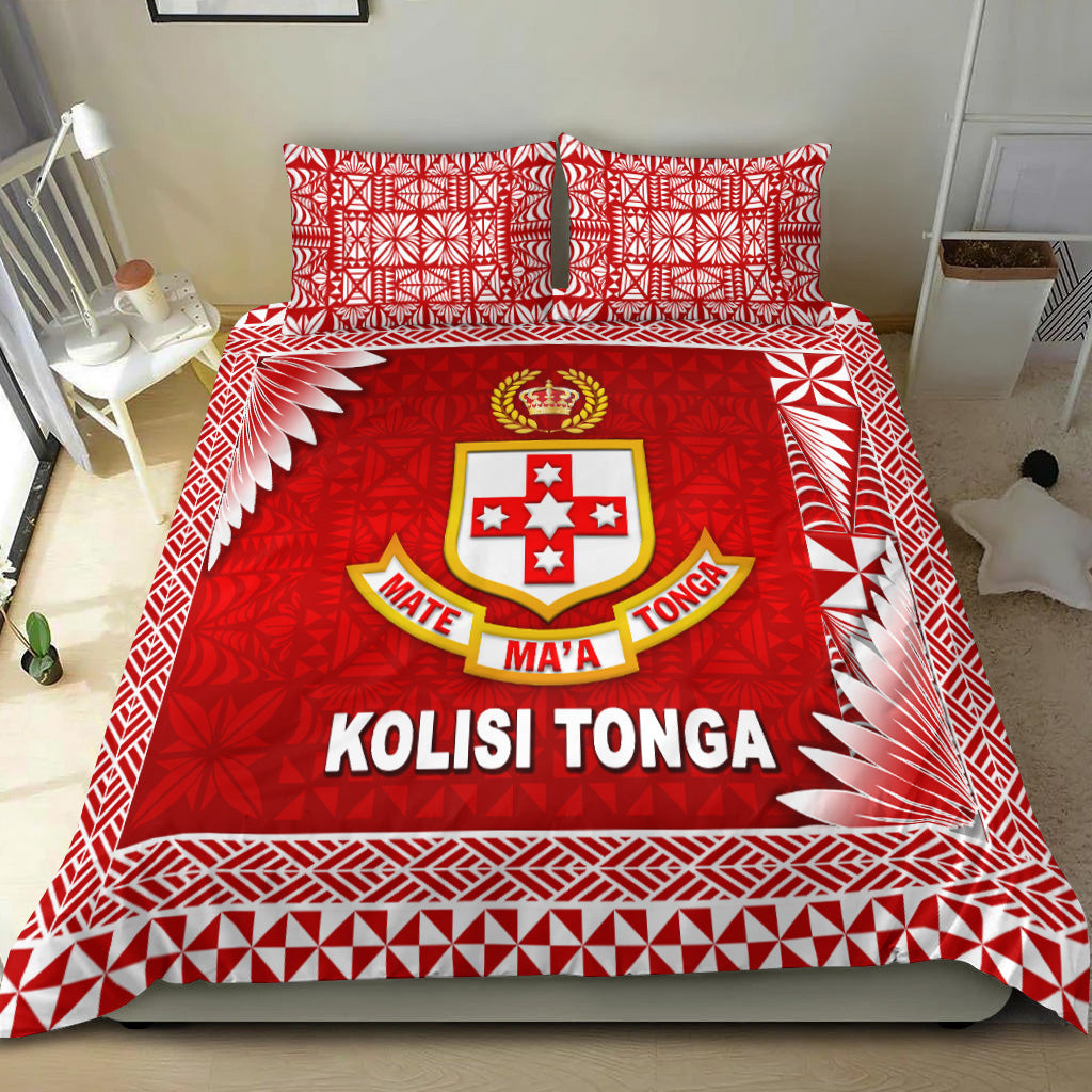 Tonga Kolisi Tonga College Bedding Set Simplified Version LT8 Red - Polynesian Pride