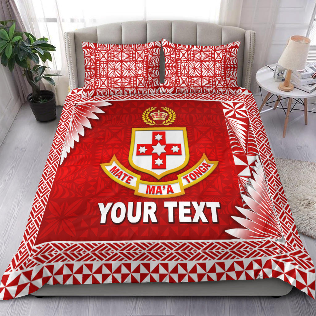 (Custom Personalised) Tonga Kolisi Tonga College Bedding Set Simplified Version LT8 Red - Polynesian Pride