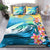 Hawaii Dolphin Plumeria Surfing Polynesian Bedding Set - Muriel Style - AH Blue - Polynesian Pride