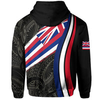 Hawaii Flag Polynesian Hoodie Zip Beige Ten Style - Polynesian Pride