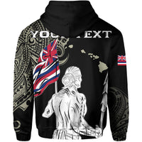 Personalized Hawaii Map Polynesian Warrior Ikaika Hoodie Zip William Style Beige - Polynesian Pride