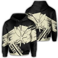 Hawaiian Map Kanaka Identifier Hoodie Orange Brusch Style - Polynesian Pride