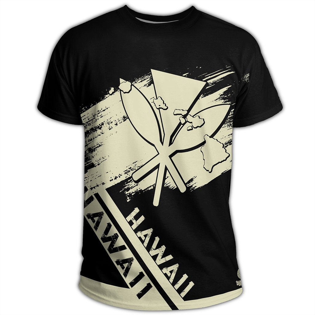 Hawaiian Map Kanaka Identifier T Shirt Brusch Style - Polynesian Pride