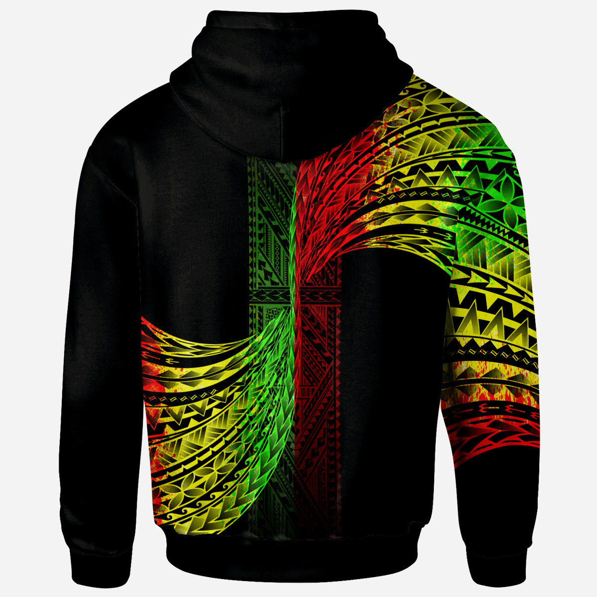 Polynesian Zip Hoodie Polynesian Patterns Reggage Color - Polynesian Pride