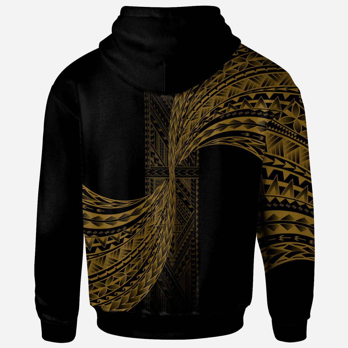 Polynesian Zip Hoodie Polynesian Patterns Gold Color - Polynesian Pride