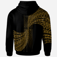 Polynesian Zip Hoodie Polynesian Patterns Gold Color - Polynesian Pride