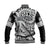 (Custom Personalised) Fiji Coat Of Arms Baseball Jacket Masi Tapa Mixed Palm Tree No1 Black Version LT9 - Polynesian Pride