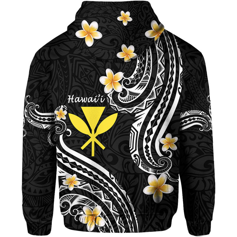 Hawaii Hoodie Black Polynesian Line Style LT9 - Polynesian Pride