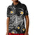 Custom Hawaii Polo Shirt Hawaiian Turtle Plumeria Mixed Polynesian Black Style LT9 Kid Black - Polynesian Pride