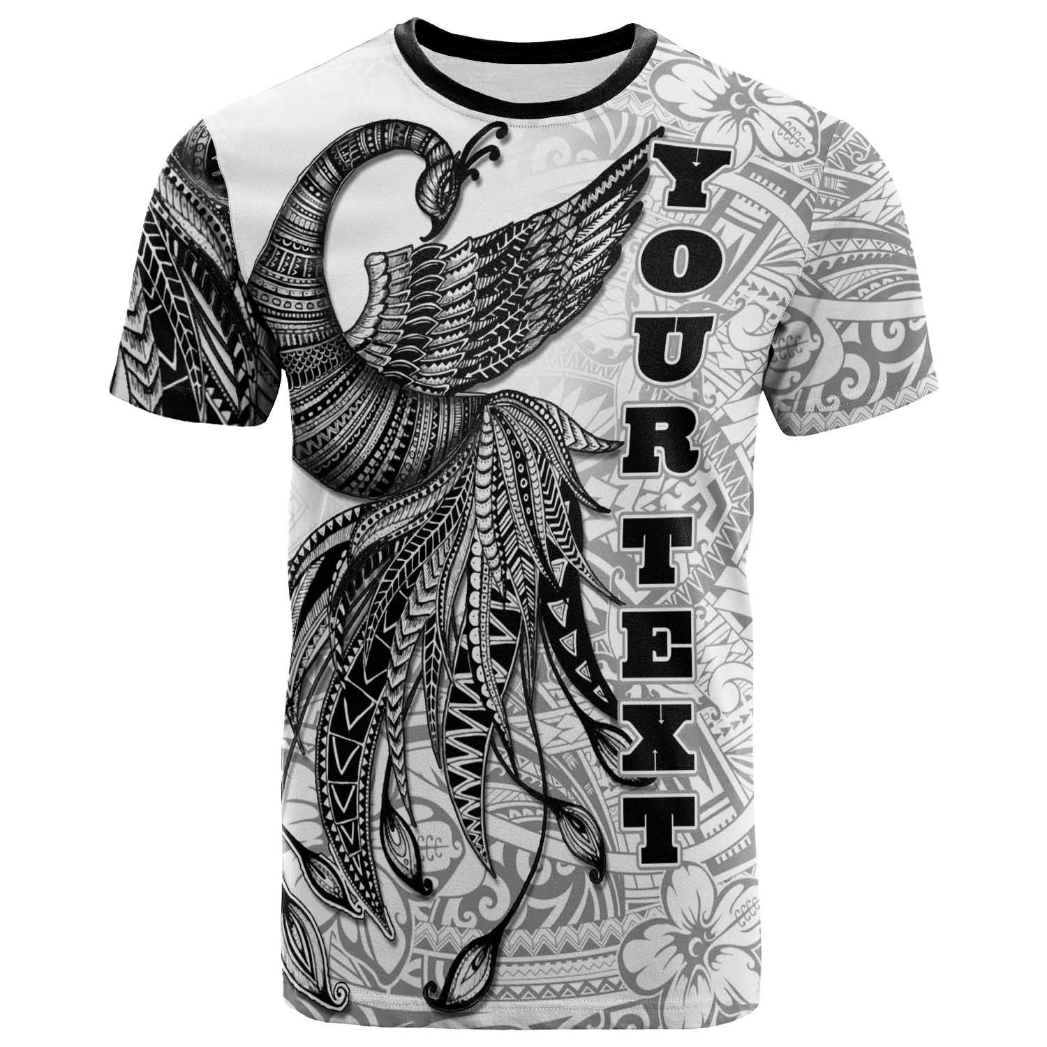 Yap Custom T Shirt Polynesian Phoenix Bird, Fairytales Bird Black Unisex Black - Polynesian Pride