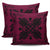 Hawaiian Quilt Maui Plant And Hibiscus Pattern Pillow Covers - Black Burgundy - AH - Polynesian Pride