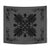 Hawaiian Quilt Maui Plant And Hibiscus Tappestry - Black Gray - AH Wall Tapestry Black - Polynesian Pride