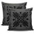 Hawaiian Quilt Maui Plant And Hibiscus Pattern Pillow Covers - Black Gray - AH - Polynesian Pride