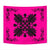 Hawaiian Quilt Maui Plant And Hibiscus Tappestry - Black Pink - AH Wall Tapestry Black - Polynesian Pride