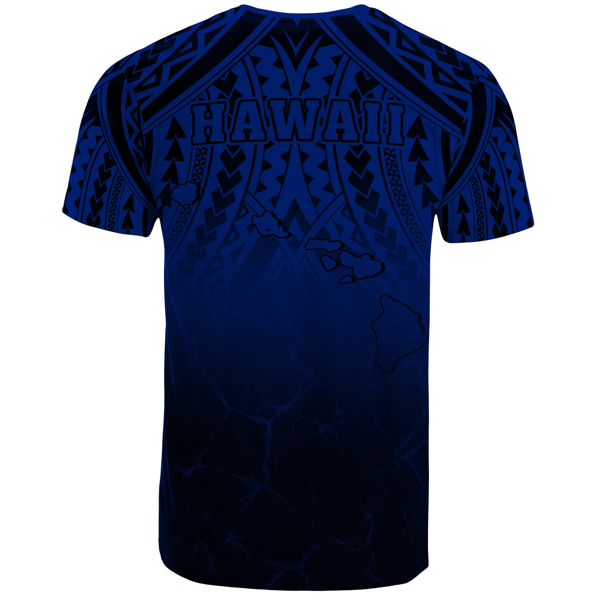 Hawaii Polynesian Kanaka Map Eruption T Shirt Roman Style Blue - Polynesian Pride