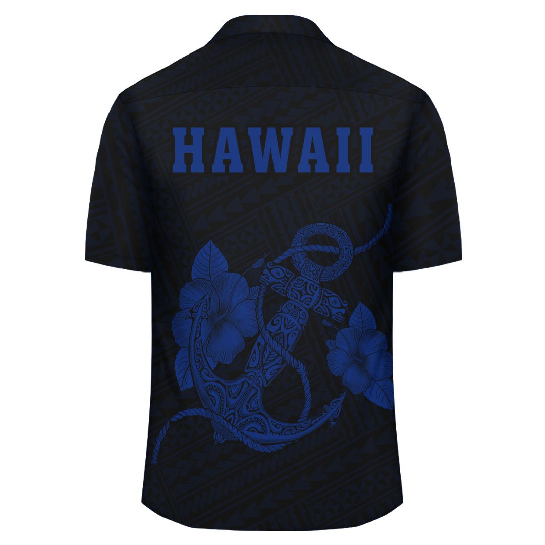 Kakau Polynesian Anchor Hawaii Shirt - Blue - Polynesian Pride