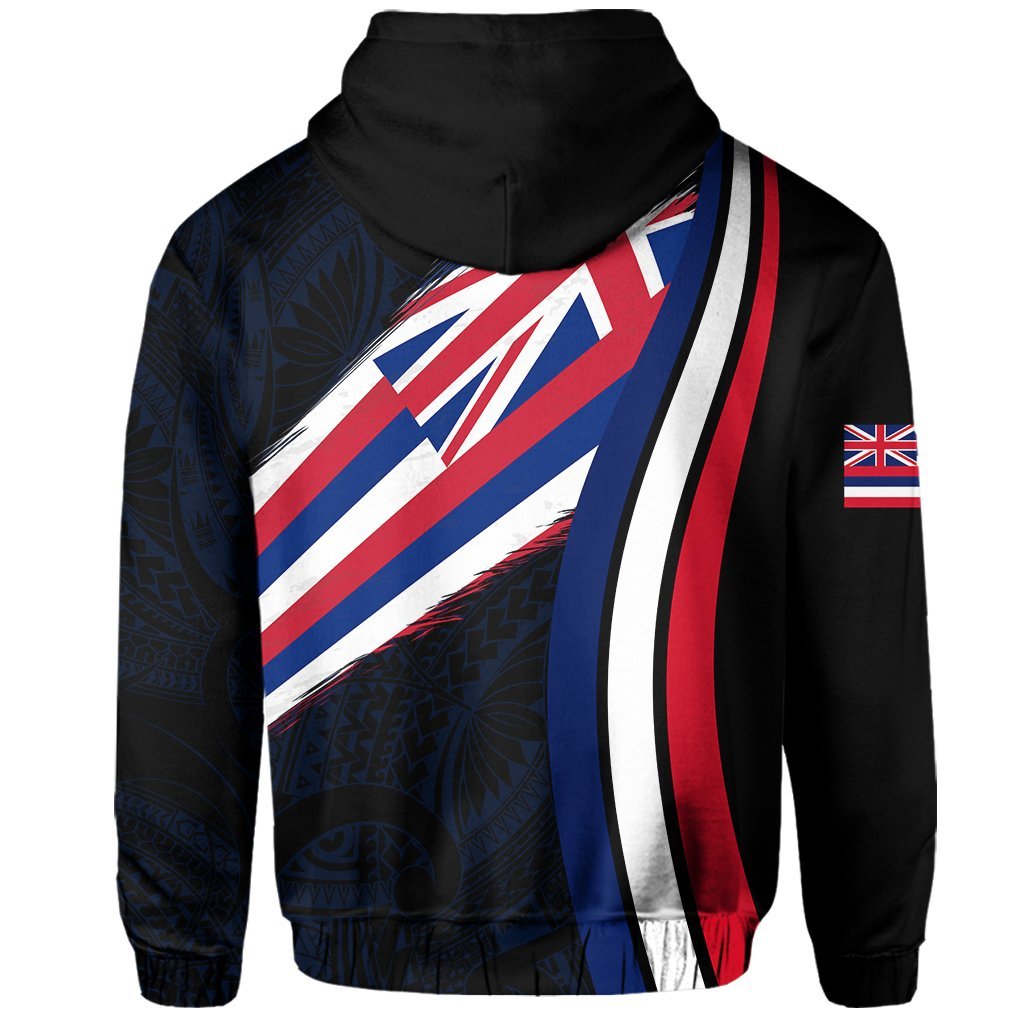 Hawaii Flag Polynesian Hoodie Zip Ten Style - Polynesian Pride