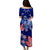 Samoa Puletasi Dress Ula Shark Nifo Mix Teuila Flower - Blue LT7 - Polynesian Pride