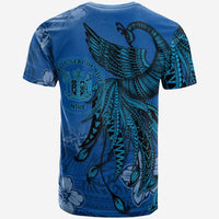 Niue T Shirt Polynesian Phoenix Bird, Fairytales Bird Blue - Polynesian Pride