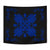 Hawaiian Quilt Maui Plant And Hibiscus Tappestry - Blue Black - AH Wall Tapestry Blue - Polynesian Pride